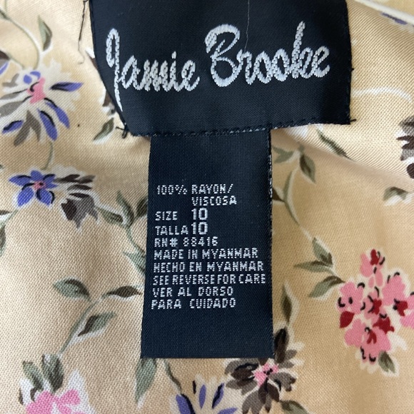 Vintage Jamie Brooke long floral spring summer button front maxi dress - Picture 5 of 13